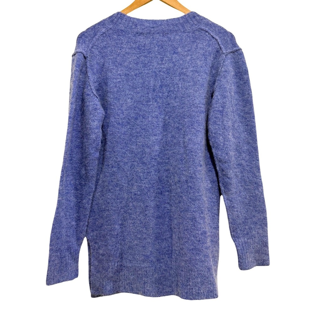 MAGASCHONI Women's Periwinkle Blue Alpaca Wool Blend V-Neck Tunic Sweater XS - Picture 2 of 4